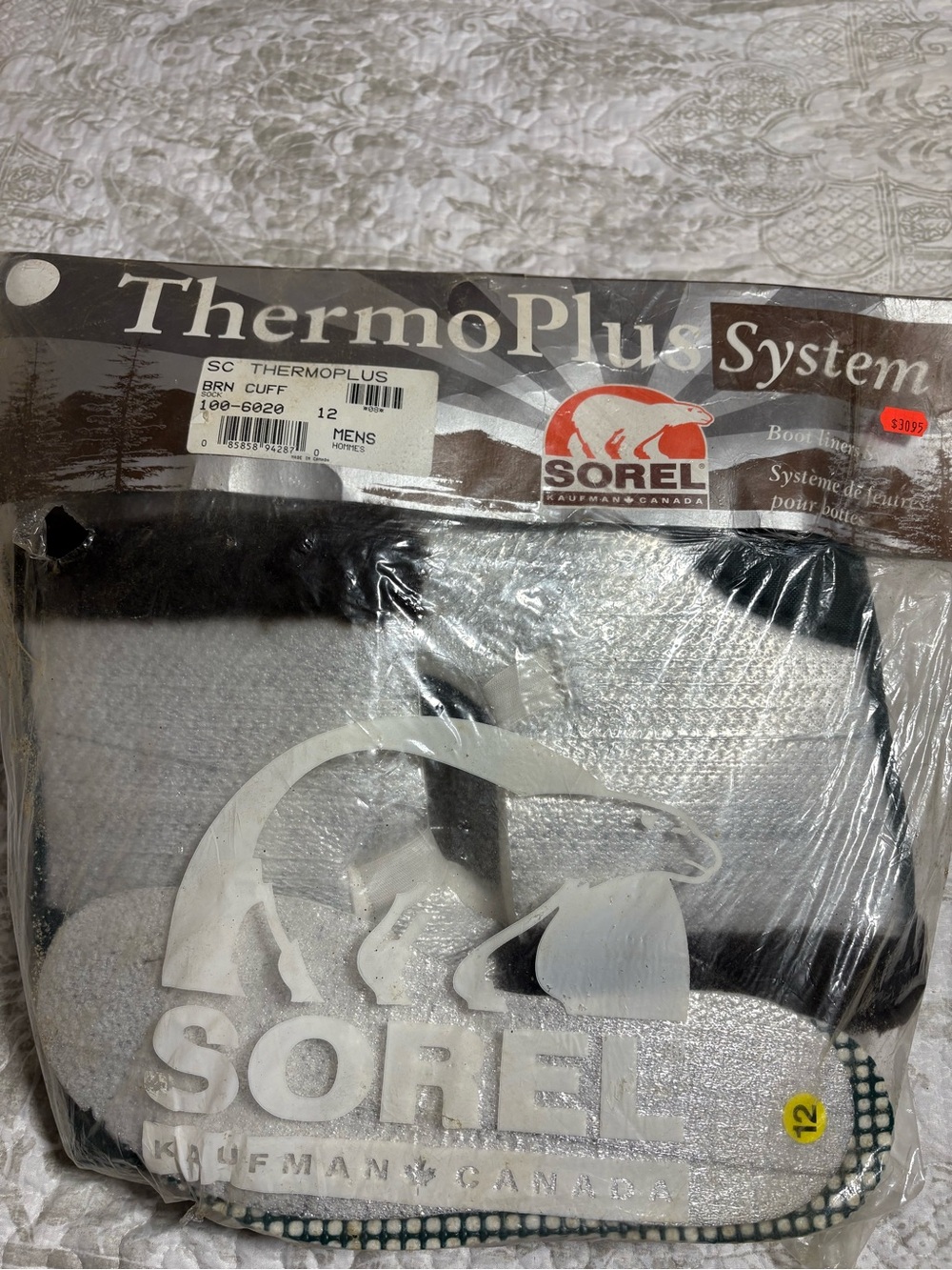 Sorel Black and White ThermoPlus Boot Cuff